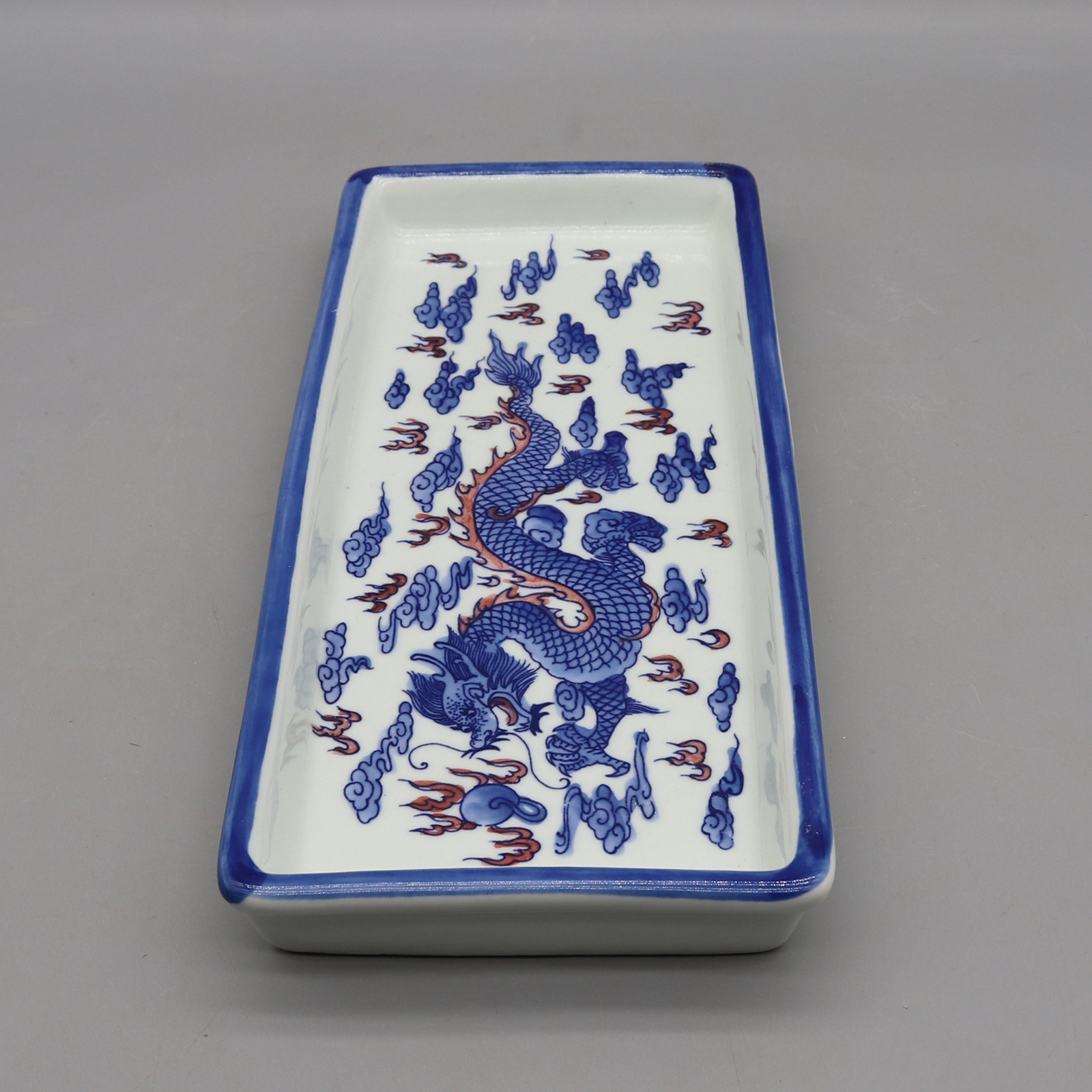 Plateau en céramique peint à la main, assiette de dragon, décoration de la maison