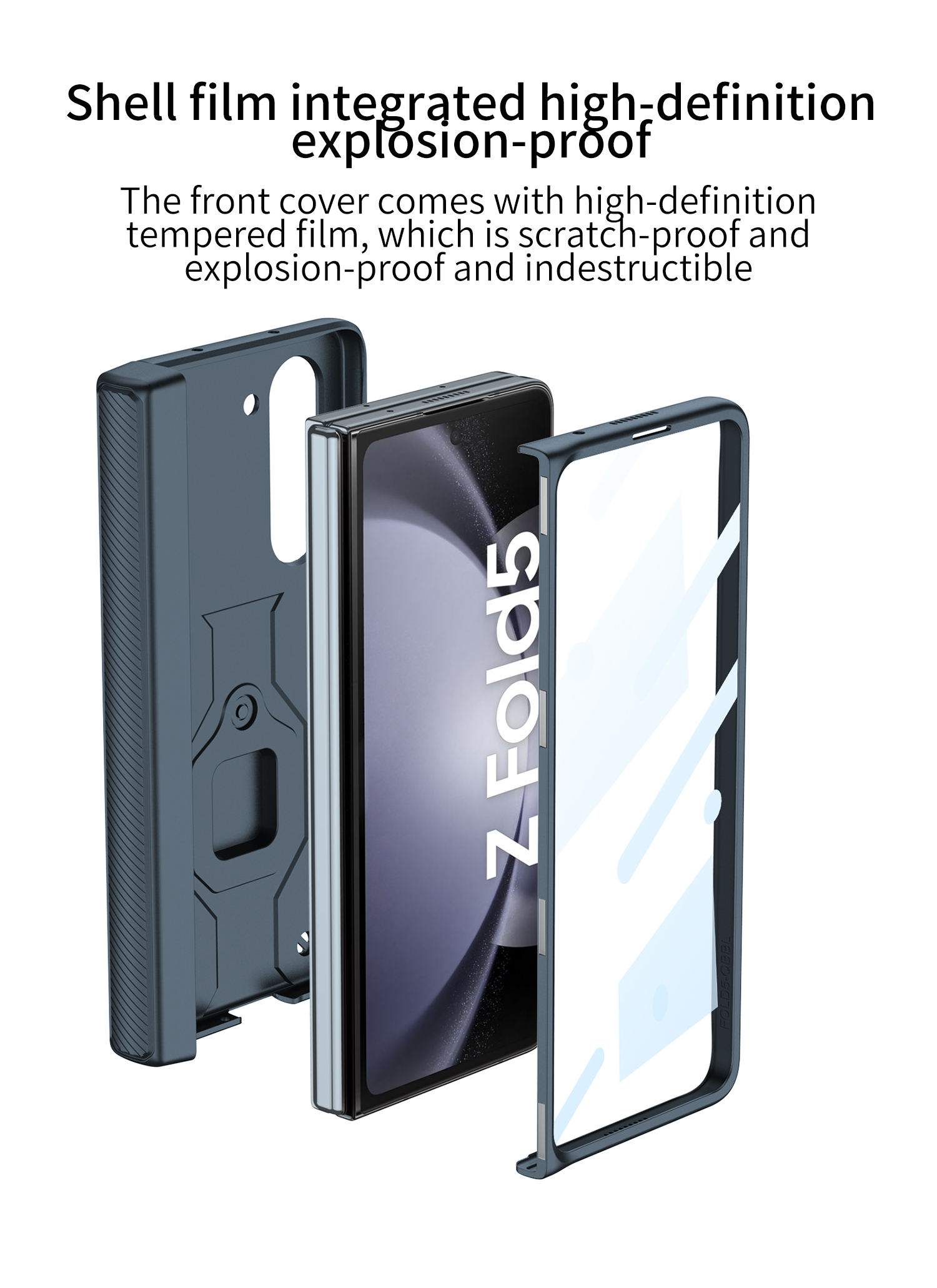 Magnetisch voor Samsung Galaxy Z Fold 5 Case Pen Box Ring Push Scharnier Bescherming Glas Film Screen Cover