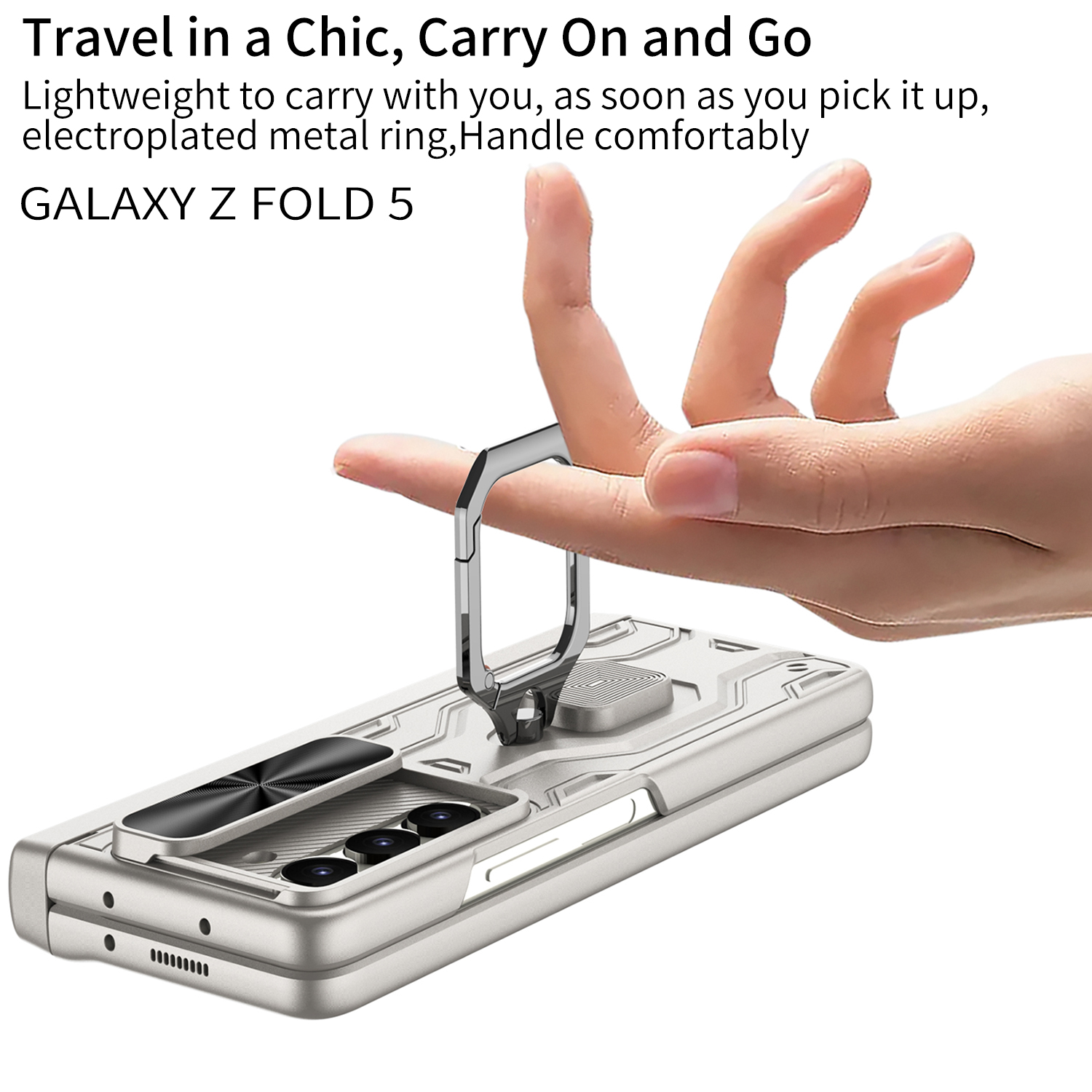 Étui magnétique pour Samsung Galaxy Z Fold 5, boîte à stylos, anneau de Protection, charnière, Film en verre, couverture d'écran