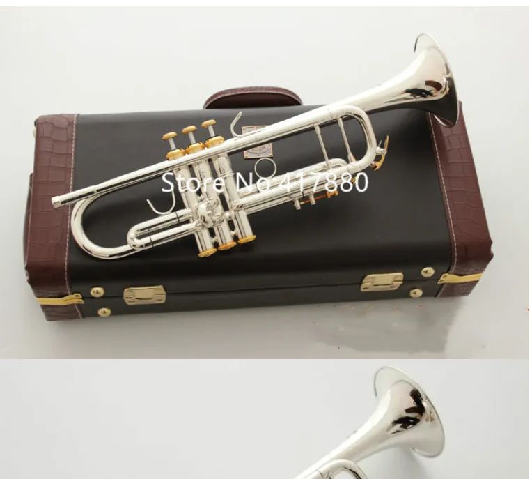 Professional LT197S-99 Trumpet B Flat Silver Plated Popular instruments Music With Case 