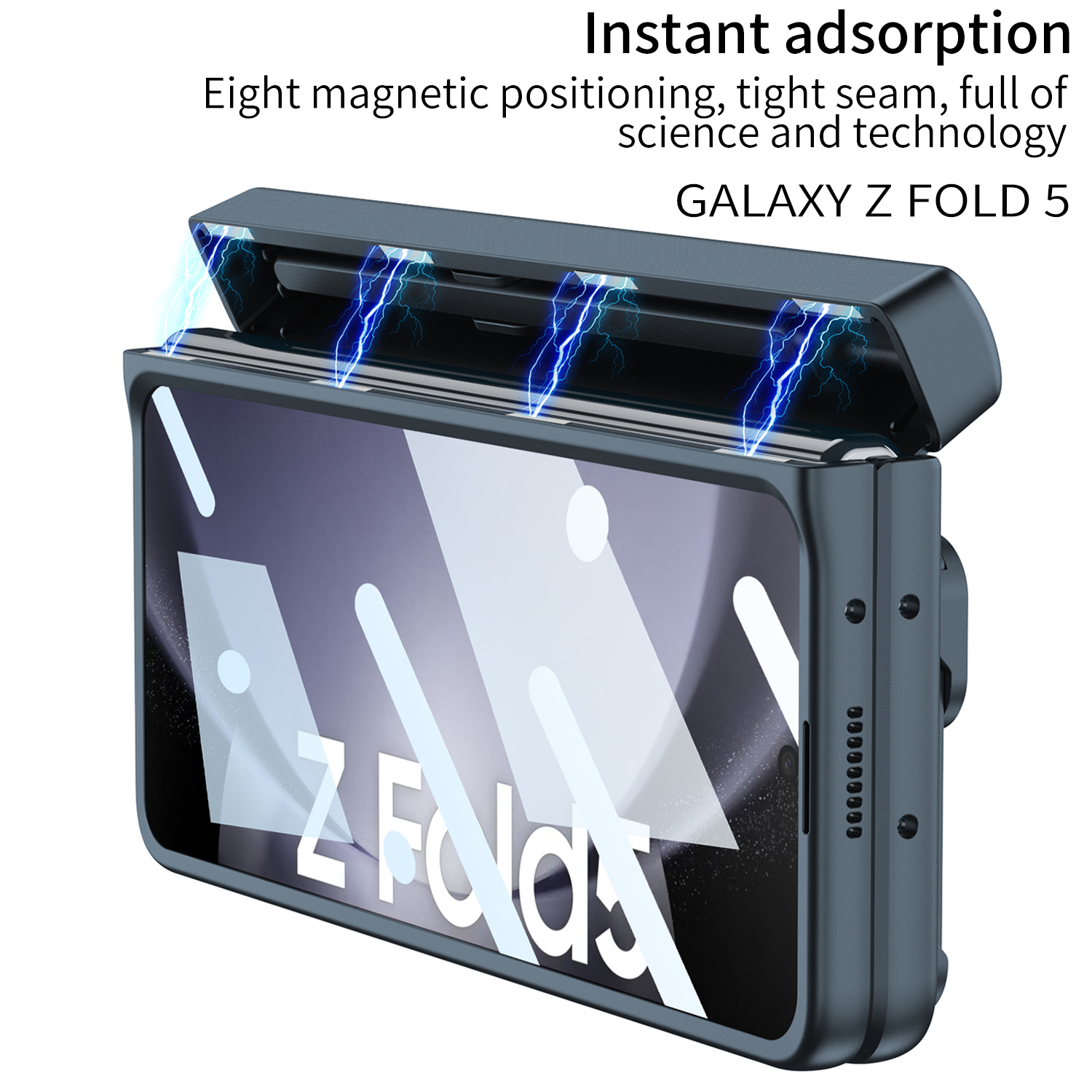 Étui magnétique pour Samsung Galaxy Z Fold 5, boîte à stylos, anneau de Protection, charnière, Film en verre, couverture d'écran