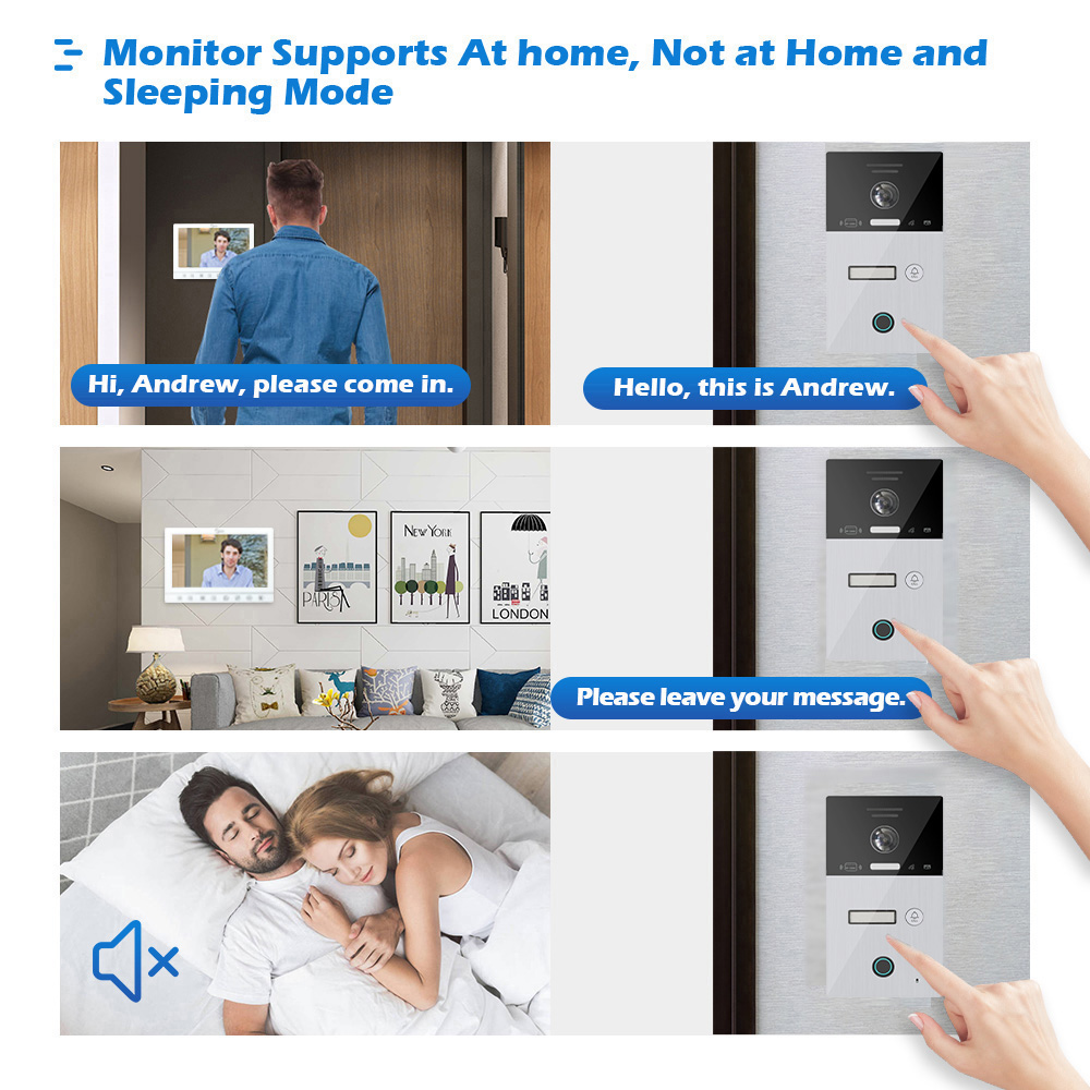 Tuya Smart Mobile App Remote WiFi Video Intercom System Smart Video Door Phone 10 Inch Full 1080p Screen Support RFID Card Unlock