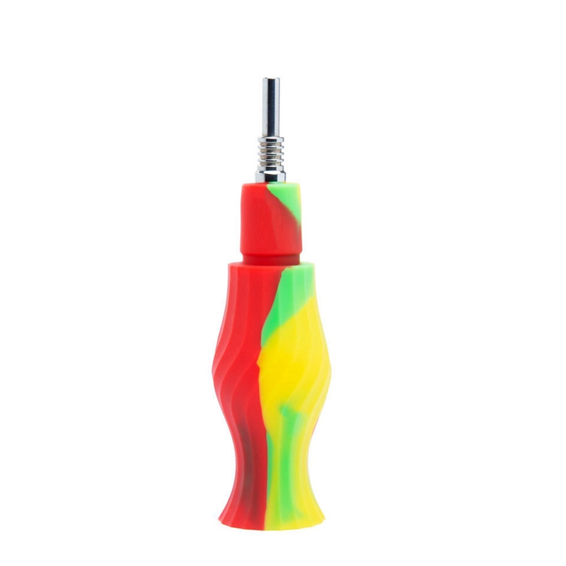 Colorido Silicone Fumar Erva Tabaco Oil Rigs Filtro Bocal Dicas Portátil Inovador Waterpipe Bong Bubbler 10mm Masculino Unhas Palha Cigarro Titular DHL