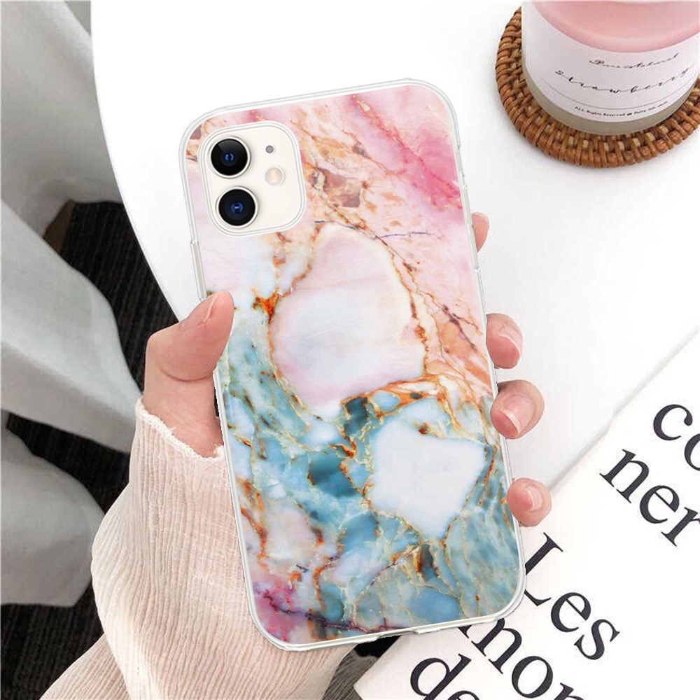 Modische Marmor-Hüllen für iPhone 15 Plus 14 Pro Max 13 12 11 XS MAX XR X 8 7 6 Iphone15 Rock Stone Granite Quartz Soft TPU Fashion Cute Lovely Phone Cover Skin