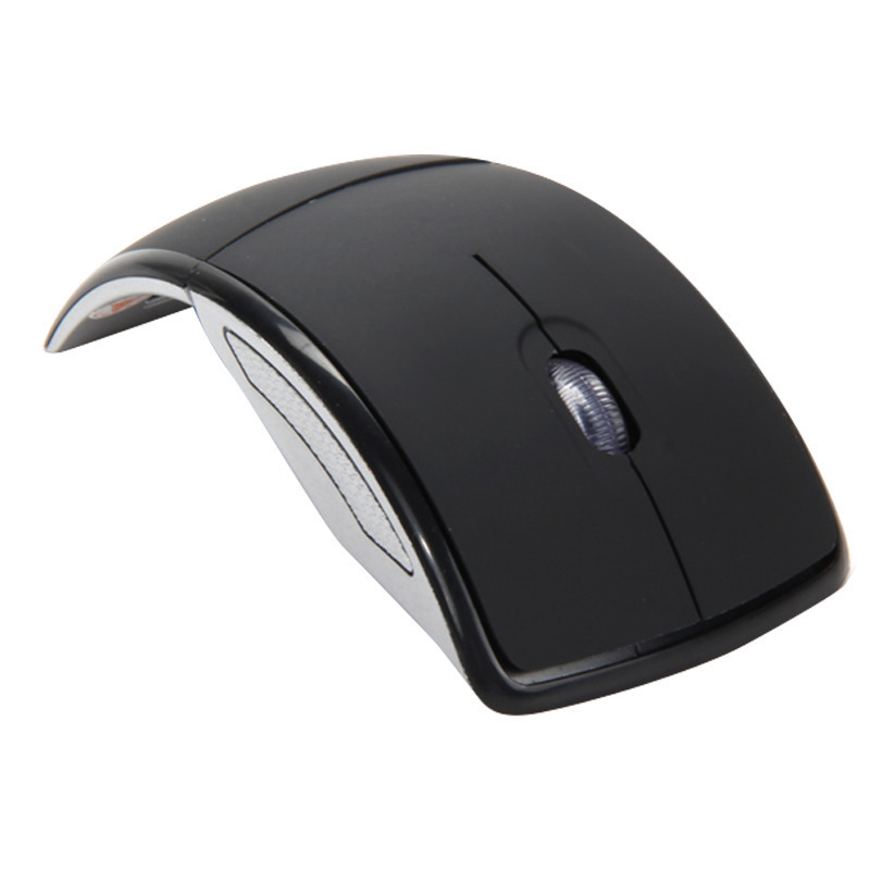 Dobrável sem fio mouse de computador arco toque 2.4g fino óptico jogo dobrável mause com receptor usb para computador portátil