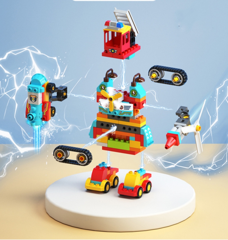 Wholesale Toys Custom Build Blocks Space War Car 6IN1 150w Transformer 5s Robot Construction Vehicle Kid Toy Car Model build Spacecraft Toy For Kids Christmas Gift