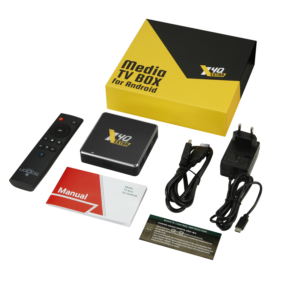 UGOOS X4Q Extra LPDDR4 4GB 128GB TV Box Android 11 Winevine L1 AMLOGIC S905X4 1000M BT 4K Google Voice 2G 16G 32G X4Q Cube Pro