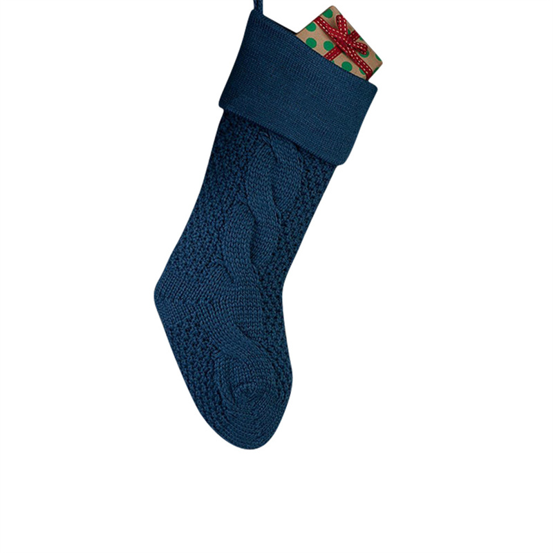 Chaussettes cadeaux en laine tricotées de noël 14x46cm, ornement d'arbre de noël, sac cadeau de bonbons du père noël, chaussettes tricotées, chaussettes accessoires, décorations suspendues de fête