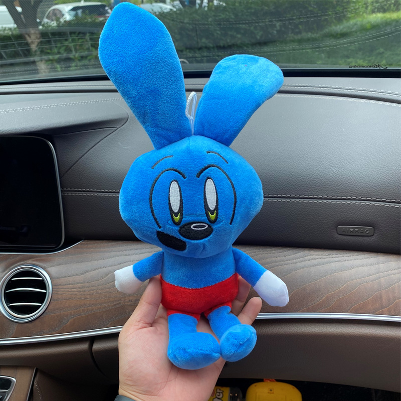 Novo macaco riggy plus coelho azul boneca coelho bonito brinquedo de pelúcia presente das crianças