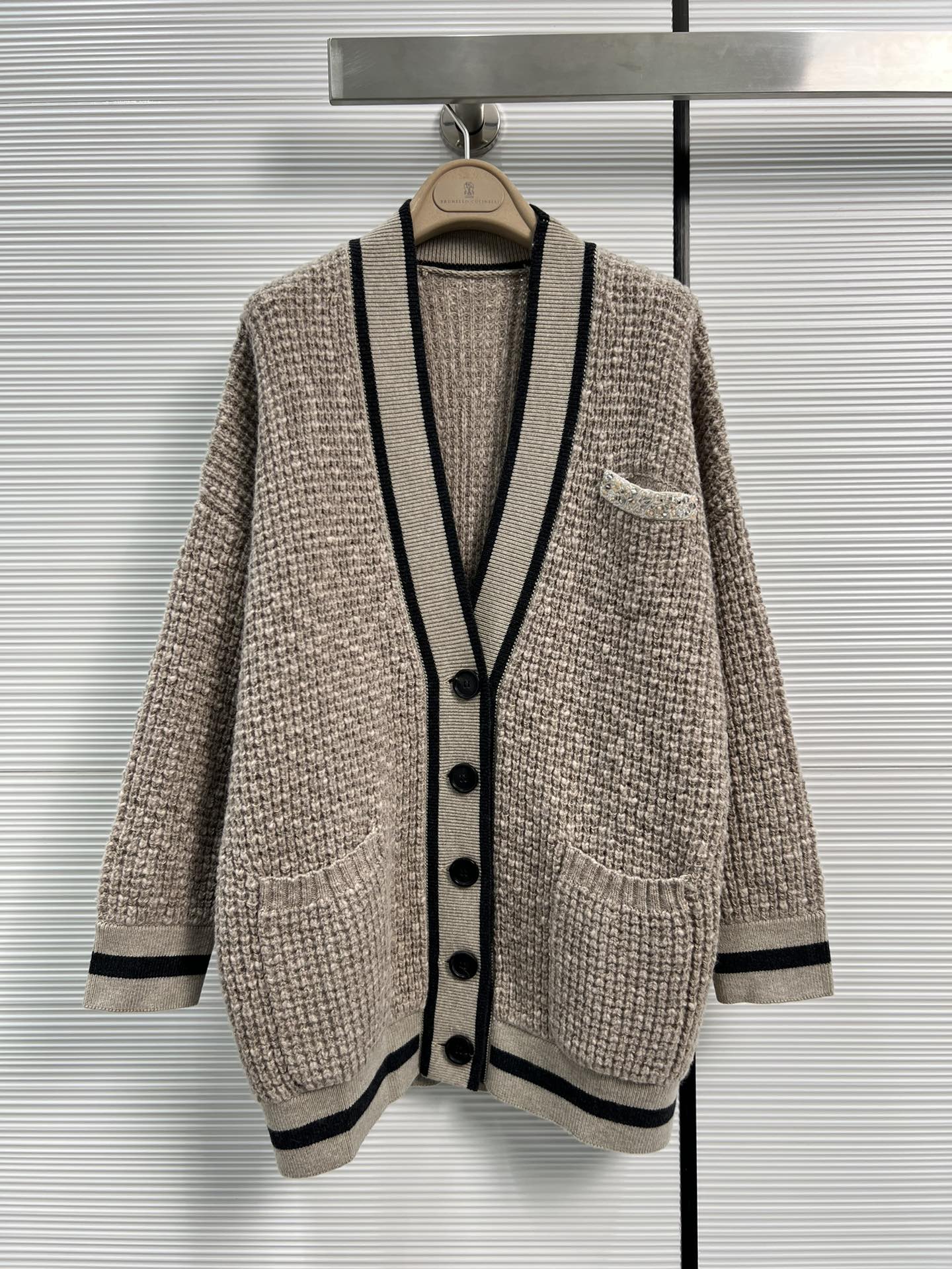 Женский свитер европейского модного бренда из смесовой шерсти и кашемира вязаный кардиган