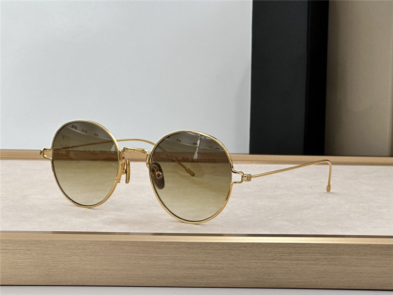 Новый модный дизайн, круглые солнцезащитные очки 915, изысканная металлическая оправа, простой и популярный стиль, уличные очки с защитой от ультрафиолета 400