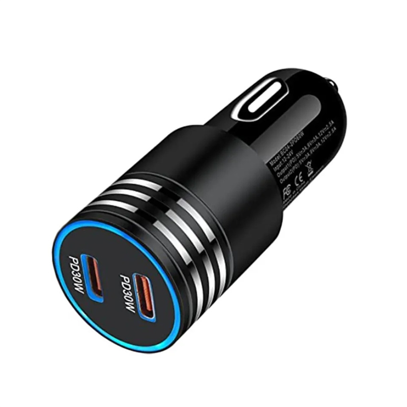 PD 60 W USB Typ C Autoladegerät 60 W mit Dual PD 30 W USB C Autoadapter für Mobiltelefone