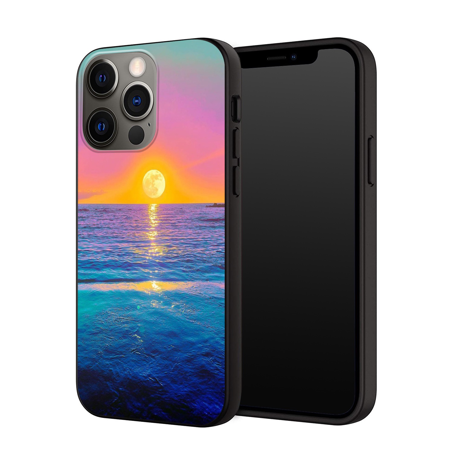 Hartminnaar Star Sky Night Cases Voor Iphone 15 Plus 14 Pro Max 13 12 11 XS MAX XR X 8 7 6 Iphone15 Oceaan Zee Maan Zonsopgang Bos Zacht TPU Mode Leuke Telefoon Cover Skin