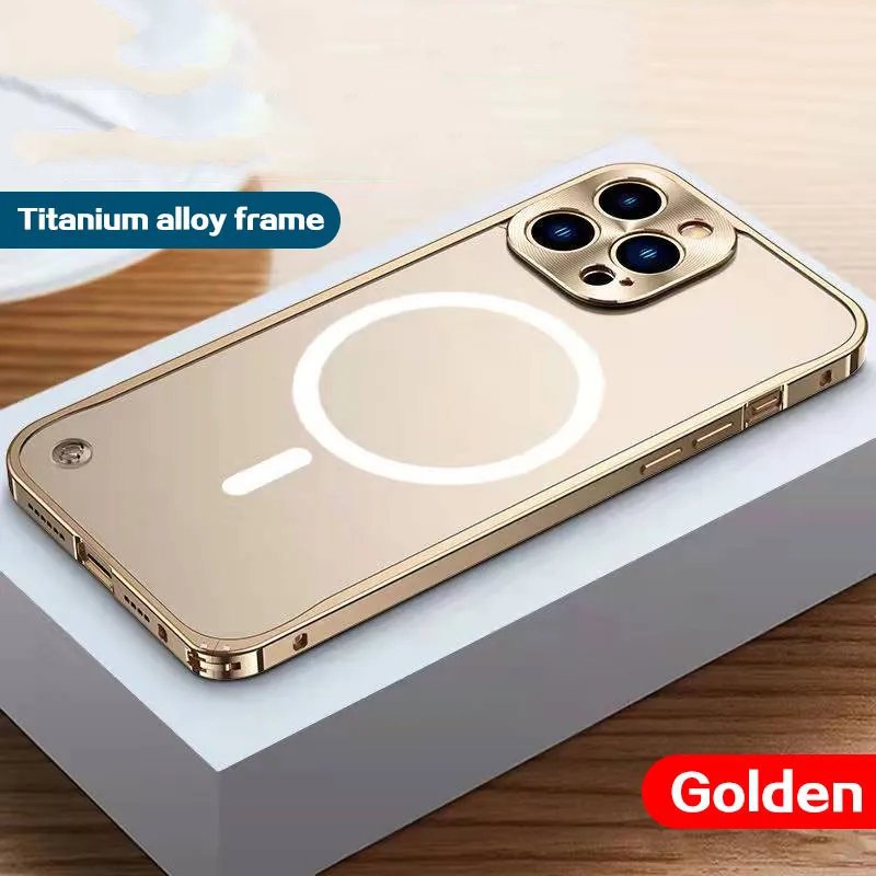 Designer bag magnet High-end luxury Titanium alloy frame button lock For iPhone 15 14 11 12 plus Pro Max iphone14 13 Mini Phone case Protection cover