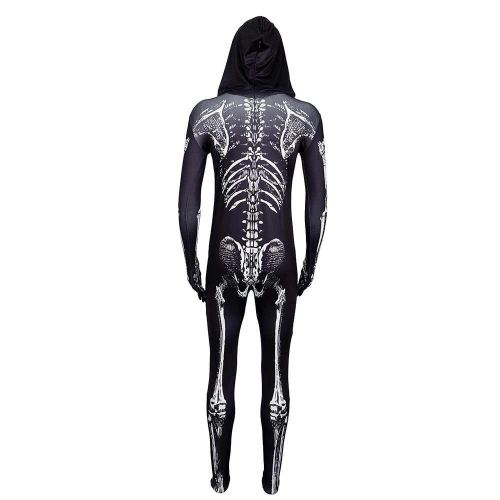 Halloween-Kostüm für Damen und Herren, Cosplay, Skelett, Skelett-Body, eng anliegend, menschliches Skelett, S-4XL