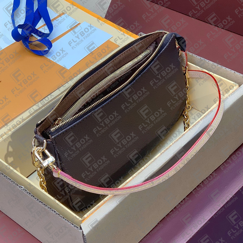 M82766 Pochette Accessoires 가방 가방 크로스 바디 여성 패션 럭셔리 디자이너 토트 핸드백 메신저 백 최고 품질 지갑 파우치 빠른 배달