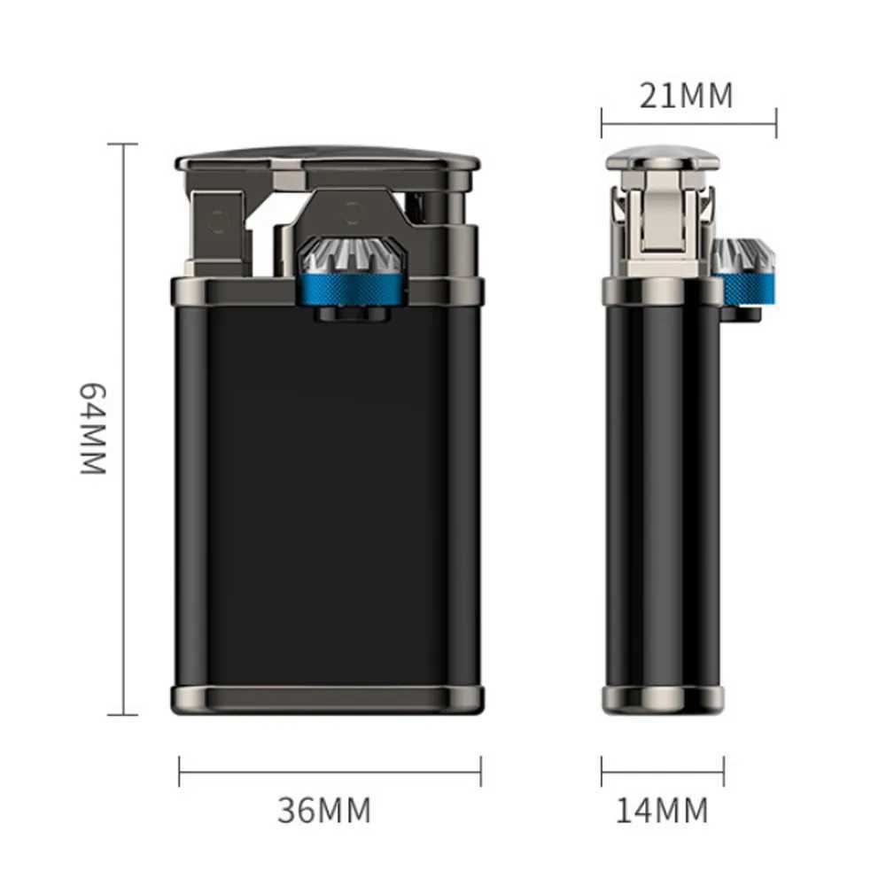 Lighters Creative Gear Linkage Petrol Kerosene Lighter New Retro Portable Metal Flint No Gasoline Oil Cigar Cigarette Lighter Gadget For Men M0RB