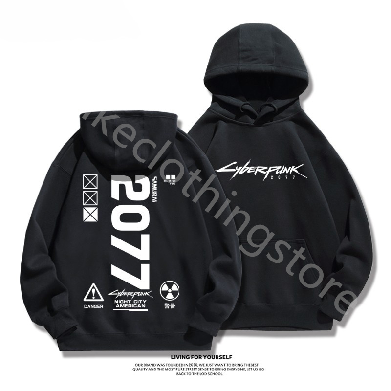 Designer Felpa con cappuccio Cyberpunk 2077 Pullover cappotto con cappuccio vestiti sciolto studente felpa con cappuccio da uomo felpe con cappuccio designer 2077 con cappuccio S-XXXL aggiunto peluche