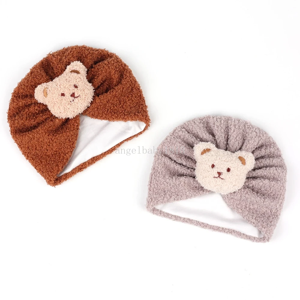 Baby Peuter Winter Hoed Warme Caps Meisjes Jongens Kids Cartoon Beer Oren Beschermen Hoeden Sjaal Oorklep Kap Pasgeboren Hoofd accessoires