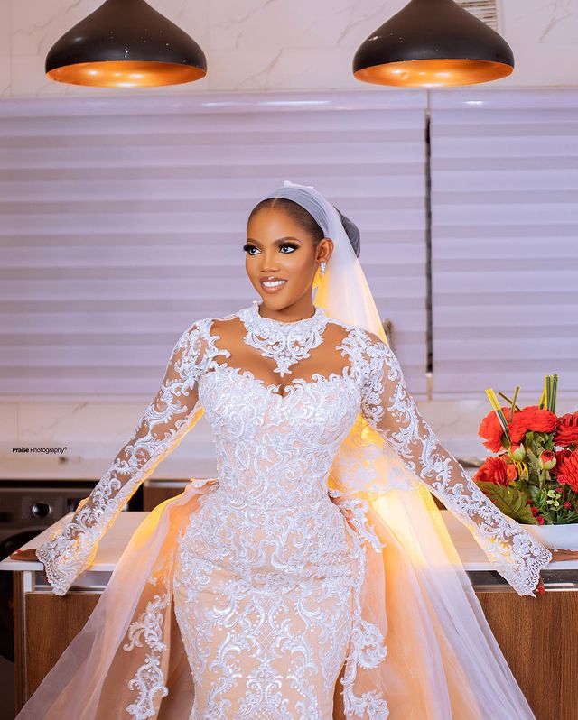 2023 Okt Arabisch Aso Ebi Plus Size Champagner Meerjungfrau Hochzeitskleid Spitze Abnehmbarer Zug Brautkleider Kleider ZJ033