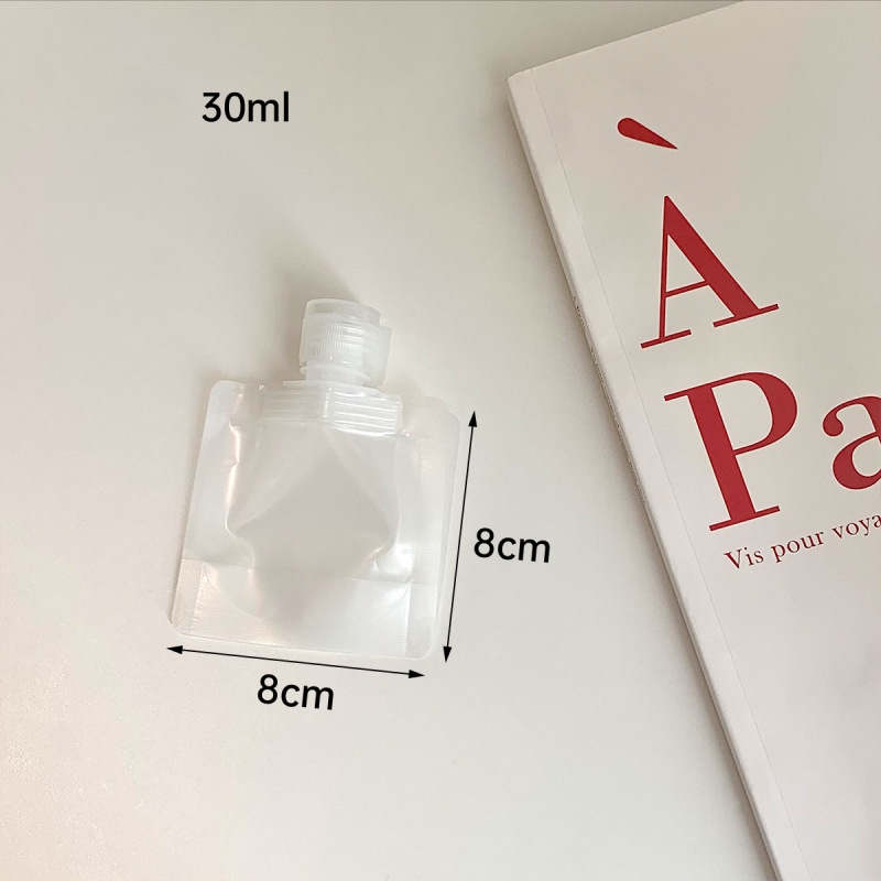 Taşınabilir seyahat yeniden doldurulabilir krem ​​sıvı numune ambalaj torbaları 30ml 50ml 100ml plastik boş sıkma stand up kese bölünmüş şişeler emme şampuan yüz krem ​​depolama