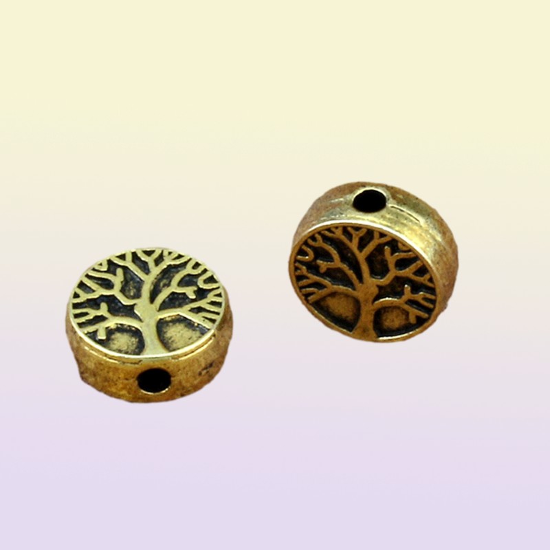 Antique Silver Gold Plated Tree of Life Loose Spacer Beads For Jewelry Making Bracelet Accessories 9mm D499218753