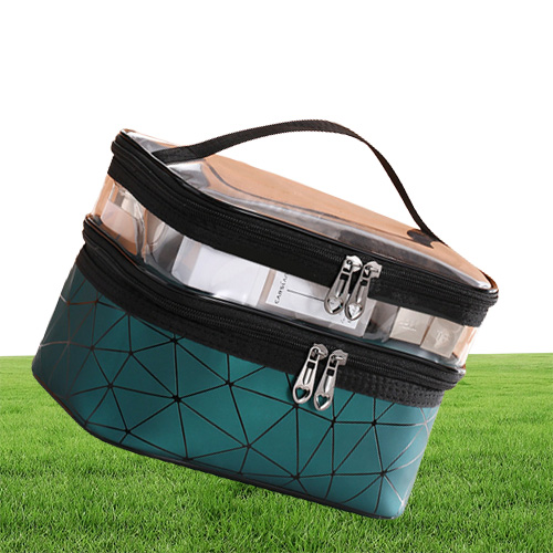 UOSC Women Double Layer Cosmetic Bag Make Up Organizer Bags Travel Waterproof Toatetry Storage Pouch Beautolog Makeup Cases Box T7972550