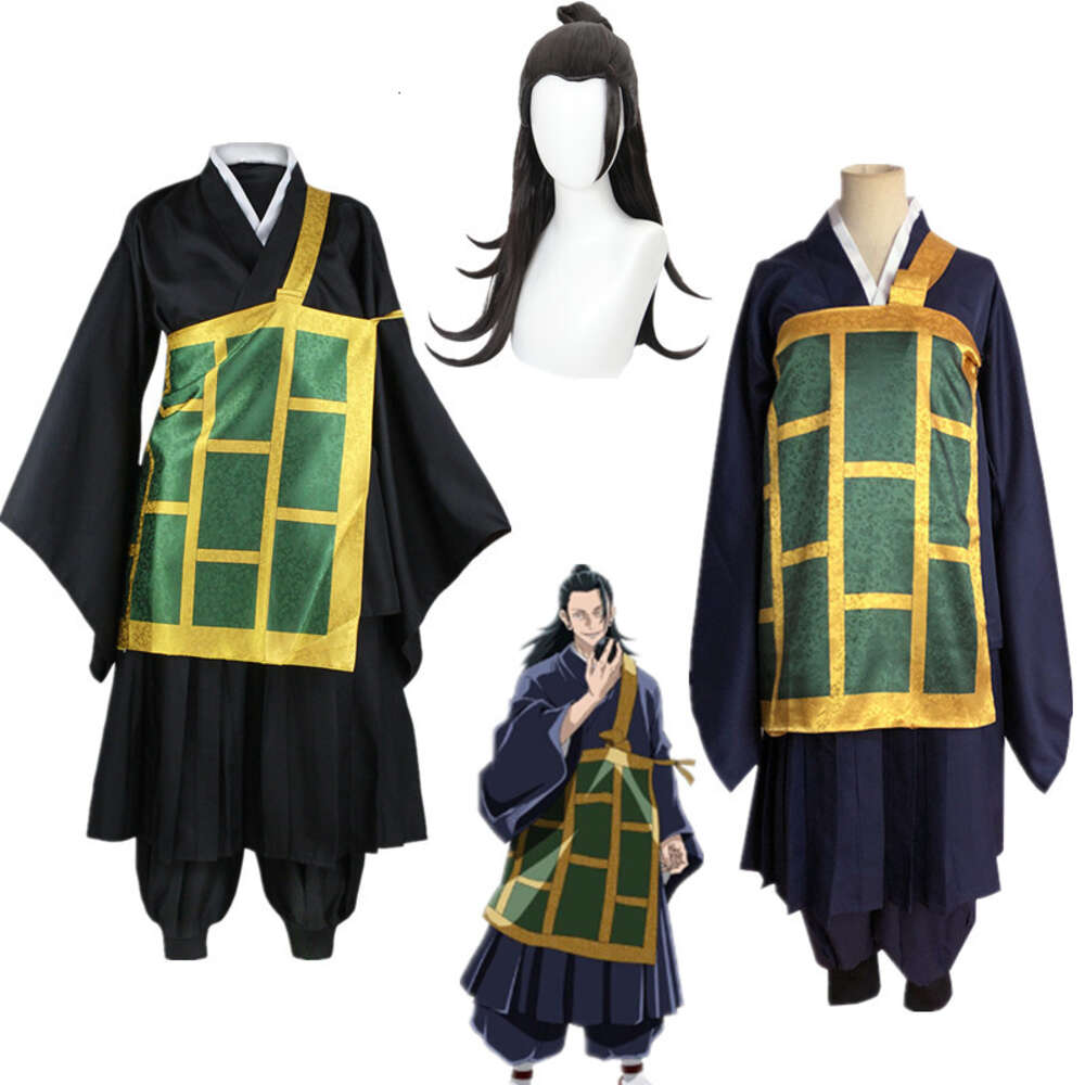Costume de Cosplay Anime Jujutsu Kaisen Geto Suguru, Kimono noir bleu, uniforme japonais, vêtements de fête d'halloween et de noël