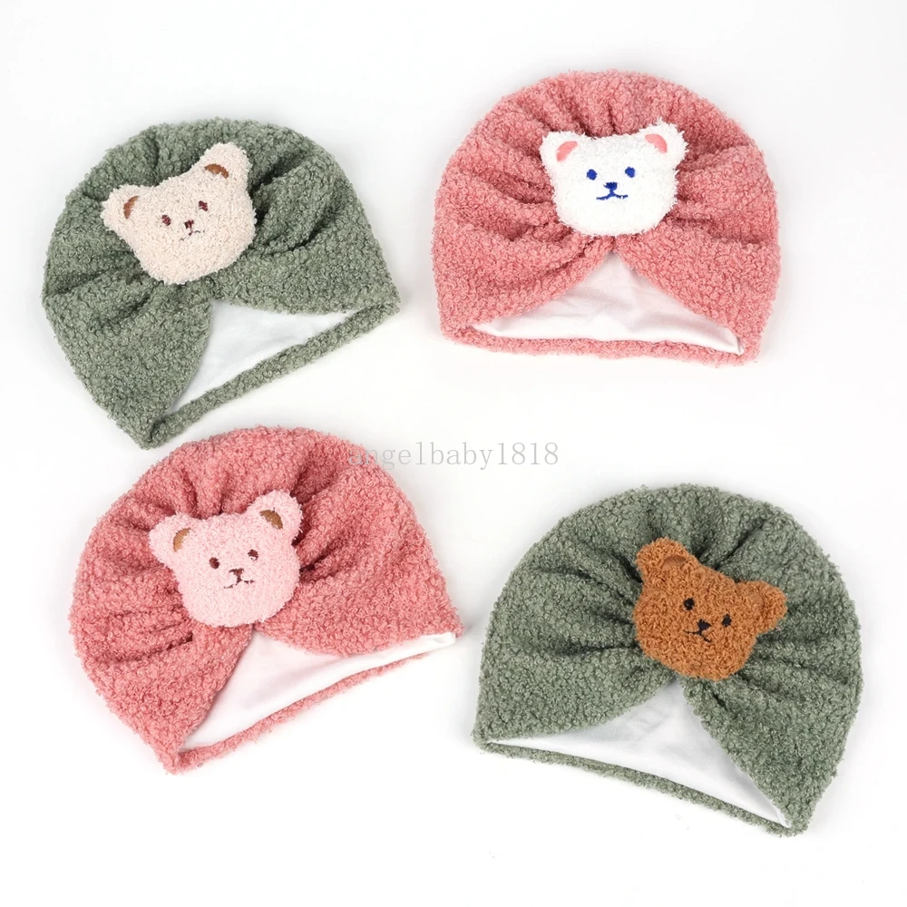 Baby Peuter Winter Hoed Warme Caps Meisjes Jongens Kids Cartoon Beer Oren Beschermen Hoeden Sjaal Oorklep Kap Pasgeboren Hoofd accessoires