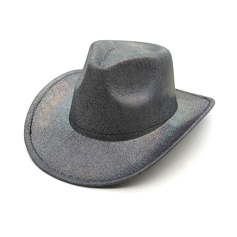 NEUE glänzende Western-Cowboy-Top-Hüte für Damen und Herren, Pailletten-Filz-Fedora-Hut, Damen-Jazz-Kappe, Herren-Kappen, bunte Fedoras, Party, Weihnachtsgeschenk, 10 Farben