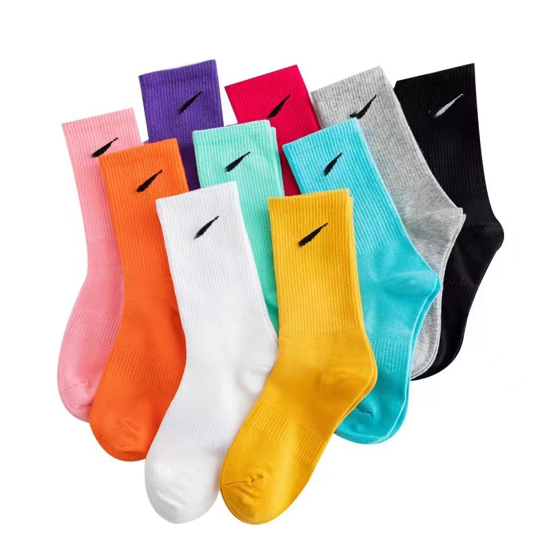 5 double set of hook socks women's network red tide brand ins candy color sports academy wind sports, casual cotton socks