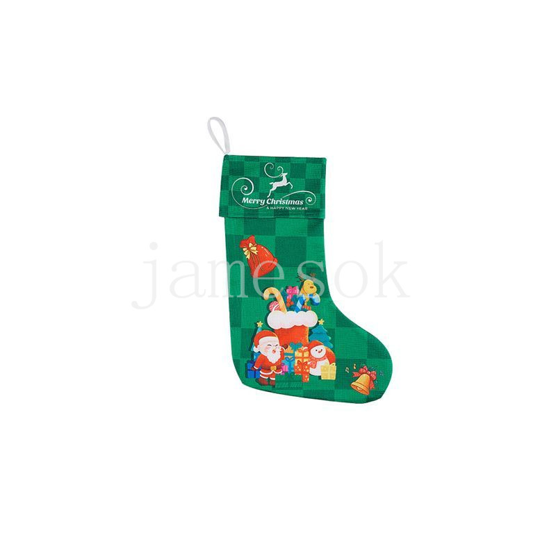 Christmas Decorations socks Childrens Xmas gift bag Cartoon Printed Christmas-stocking kids Christmas-Day decoration DE781