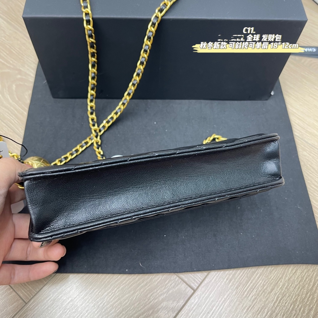 2c Bolsos de lujo Bolso de diseñador Bolso de cadena de hombro Bolso de embrague Solapa bolso de woc Cartera Cheque Monedero de hilo de terciopelo Letras dobles Cerrojo sólido Cintura Rayas cuadradas Bolso de mujer woc