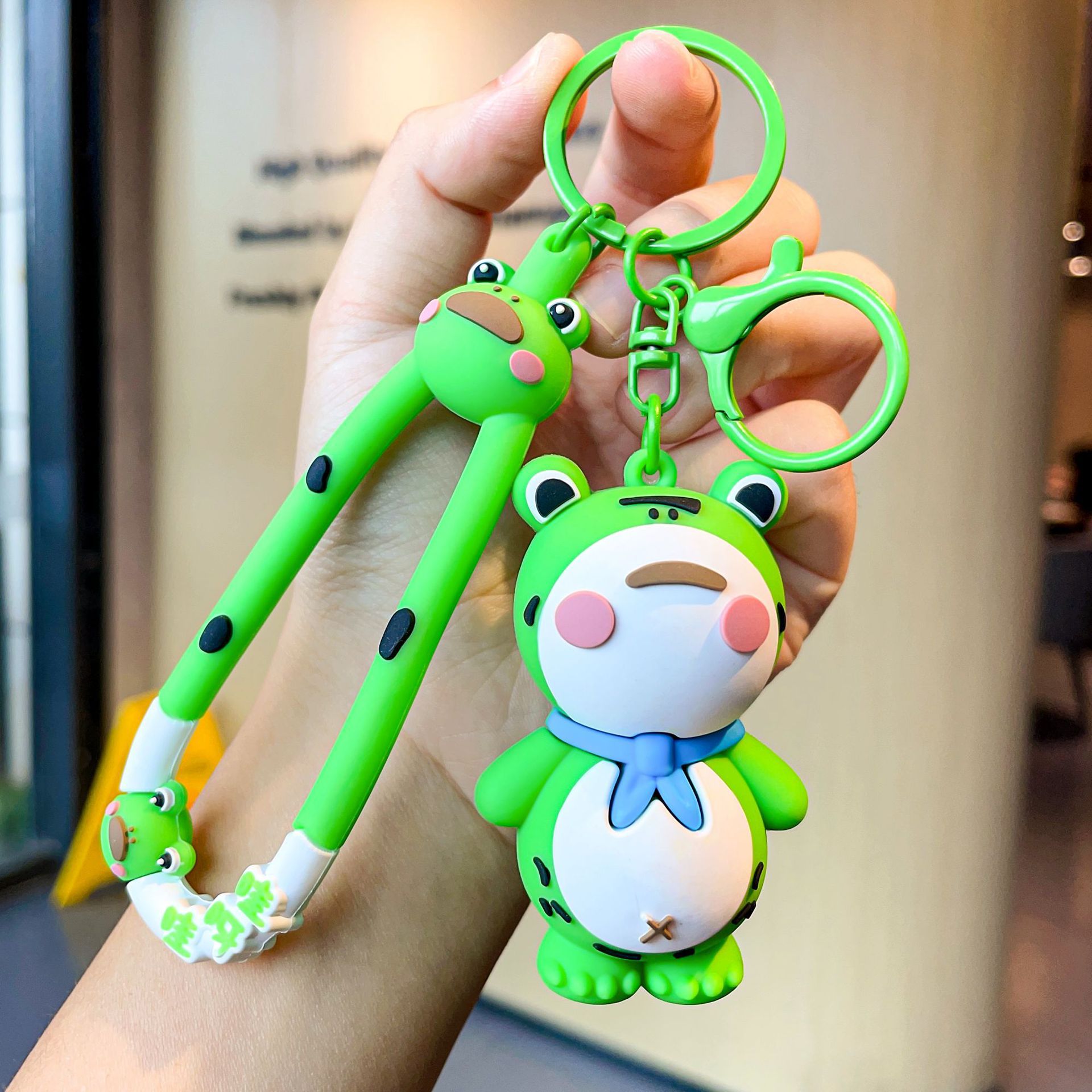 Netizen-Llavero de rana con dibujos animados creativos, muñeca de plástico suave 3D, colgante para bolso femenino, colgante para coche, regalo pequeño
