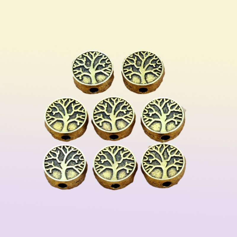 Antique Silver Gold Plated Tree of Life Loose Spacer Beads For Jewelry Making Bracelet Accessories 9mm D499218753