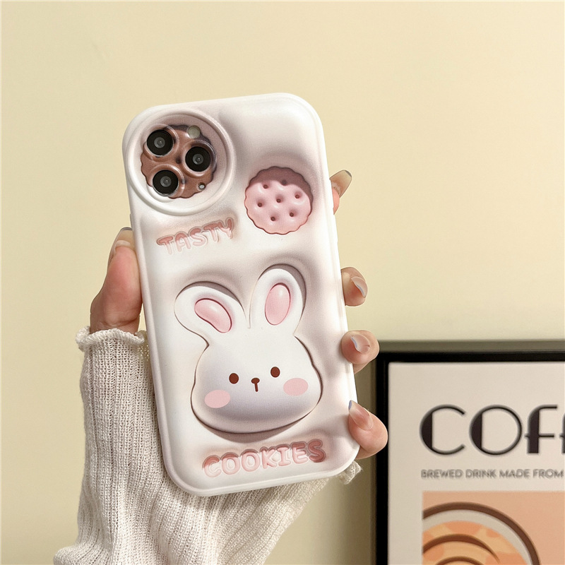 3D 3D Little Rabbit 4promax Telefon Case 13pro 12 Cute 8plus Female 11