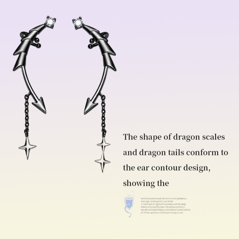 Thaya Creative Design S925 Silver Needles Dragon Knight Earring PLATED 18Kゴールドジルコンスタッドファッションガールファインジュエリーギフト2102179803