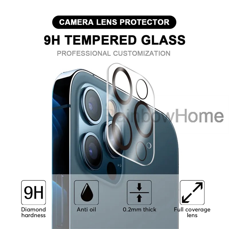 Film de protection d'objectif de caméra arrière transparent 3D HD, en verre trempé pour iPhone 15 14 13 12 11 Mini Pro Max Plus, résistant aux rayures avec cercle Flash