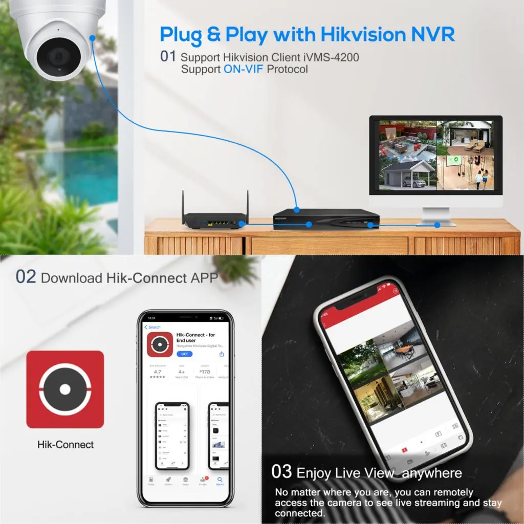 hikvision互換性のある6MPポーミニミニカメラIRビルドインマイクヒト車両検出ナイトビジョンCCTVセキュリティビデオサーベイランス