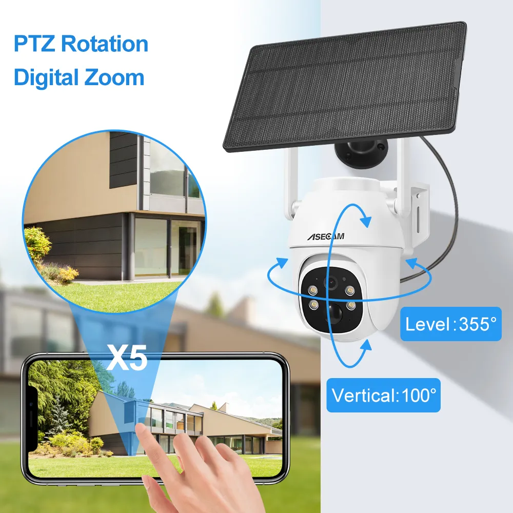 4G carte Sim 5MP panneau solaire caméra PTZ Surveillance sans fil détection humaine extérieure Audio Wifi CCTV caméra de sécurité UBOX