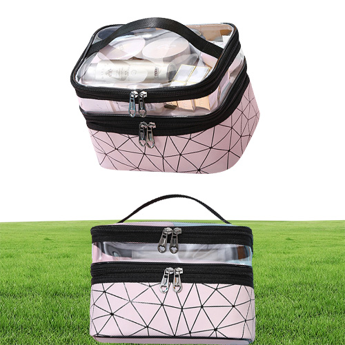 UOSC Women Double Layer Cosmetic Bag Make Up Organizer Bags Travel Waterproof Toatetry Storage Pouch Beautolog Makeup Cases Box T7972550