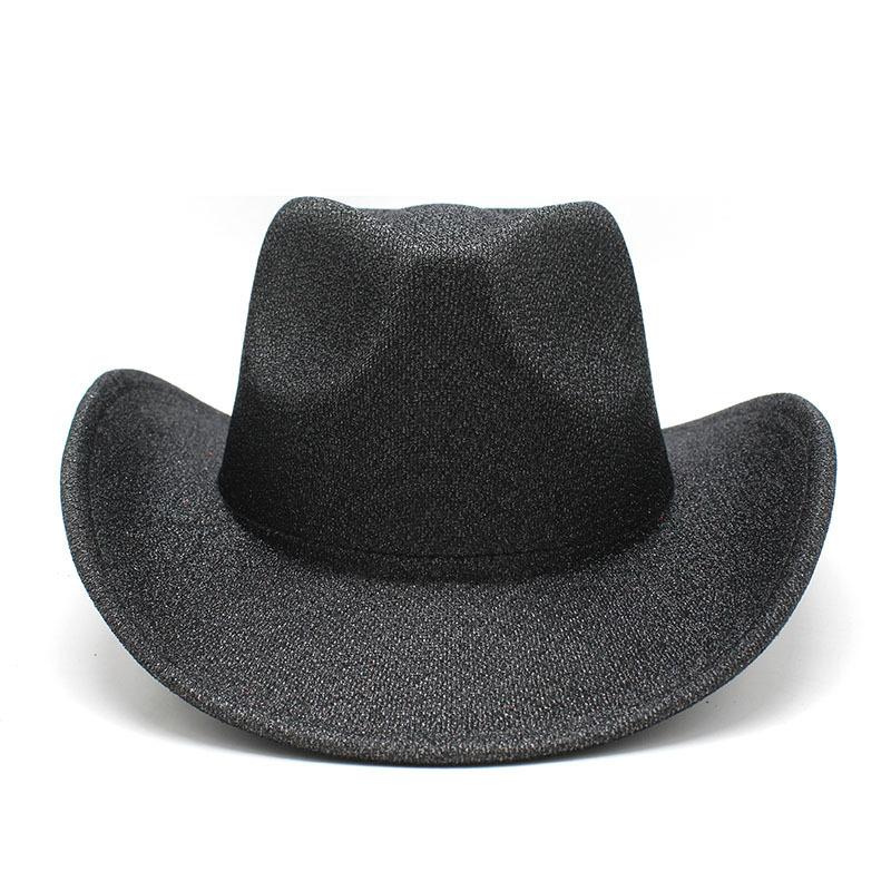 Nya glänsande västra cowboy -hattar för kvinnor män kände fedora hatt kvinnor jazz topp cap herrar caps woman paljett fedoras man trilby fest julklapp 5Kolors