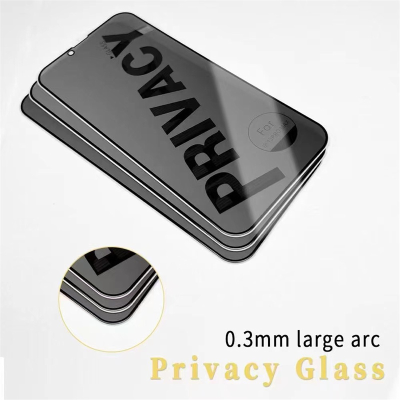 Protecteur d'écran en verre trempé anti-espion pour moto xiaomi huawei samsung iphone 11 12 plus 13 14 15 pro max x xr 7 8 plus film privé avec emballage