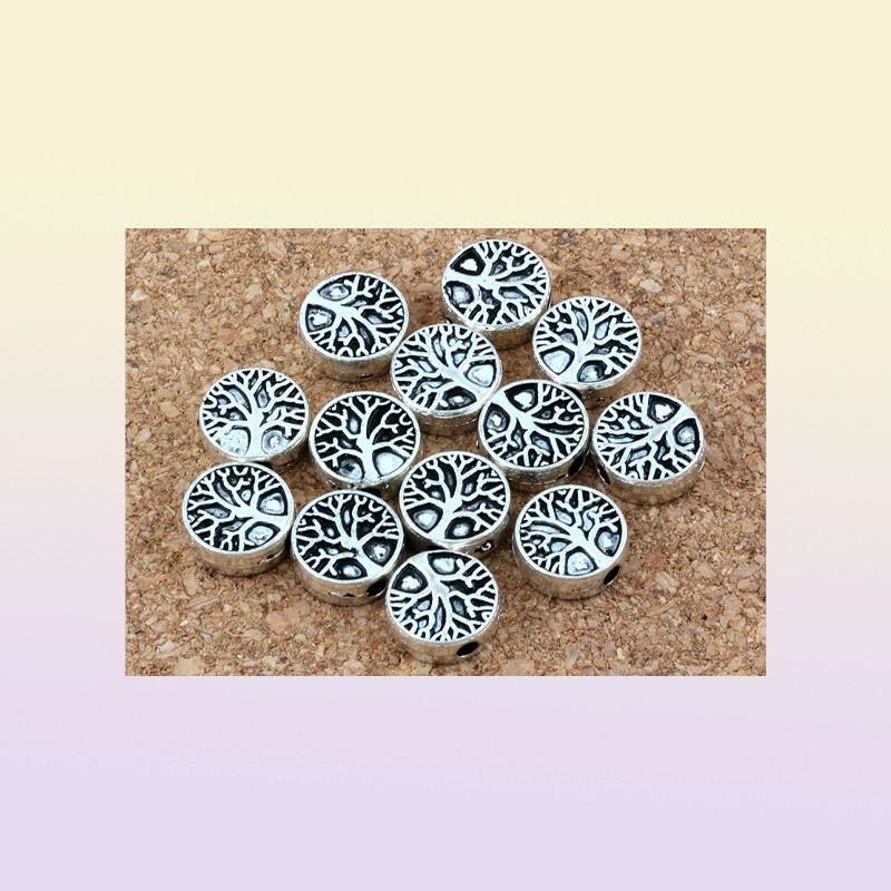 Antique Silver Gold Plated Tree of Life Loose Spacer Beads For Jewelry Making Bracelet Accessories 9mm D497560412