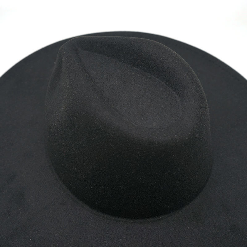 Cappello Fedora in feltro grande donna Uomo Cappelli Fedora grandi Autunno Inverno Cappelli a tesa larga vintage Cappellino jazz da donna Cappellino da uomo Tinta unita Trilby Festa di Natale 9,5 cm i