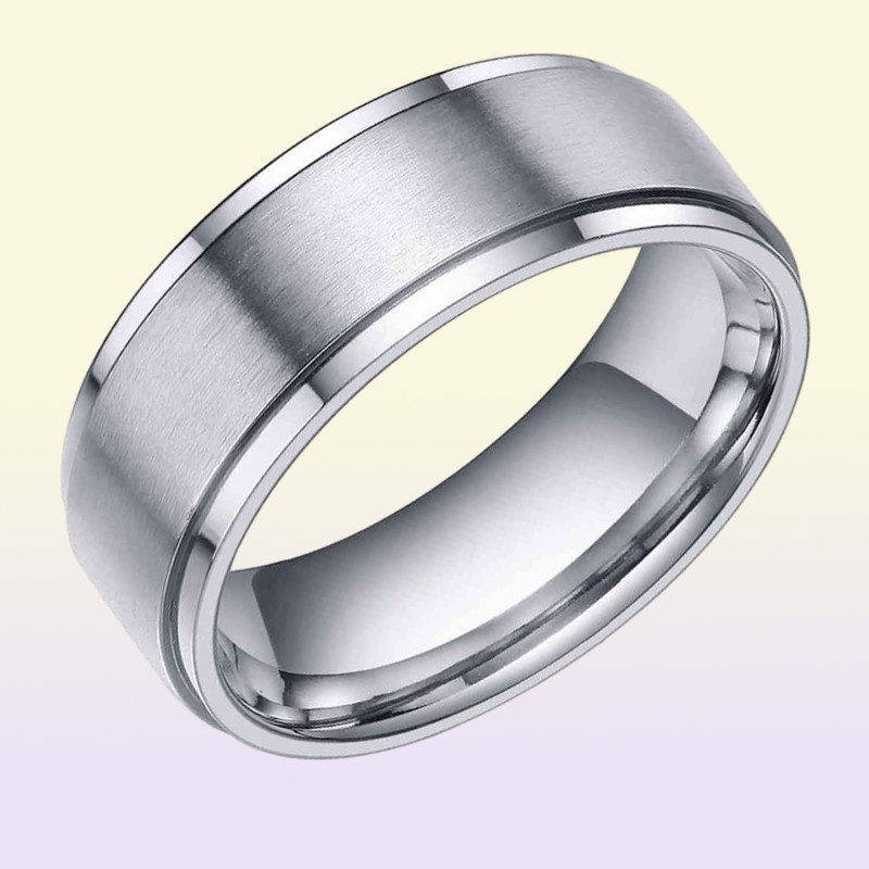 Tigrade 68mm couleur argent bague en carbure de tungstène hommes noir brossé bande de mariage hommes bagues de fiançailles pour les femmes mode bague6705066