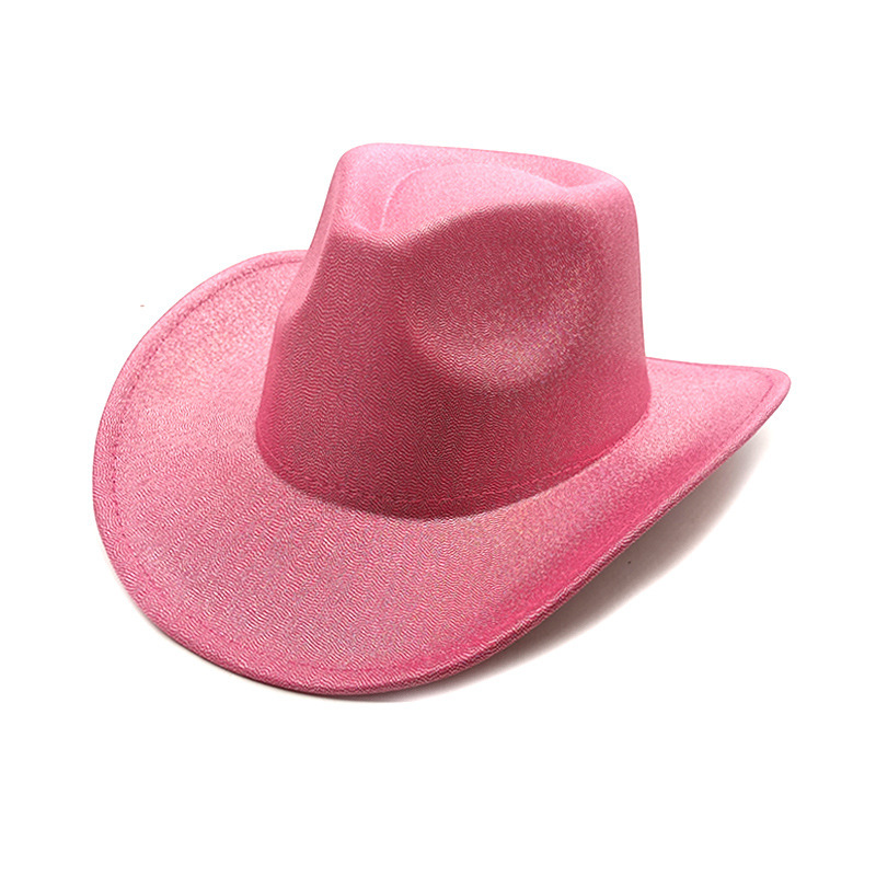 NEUE glänzende Western-Cowboy-Top-Hüte für Damen und Herren, Pailletten-Filz-Fedora-Hut, Damen-Jazz-Kappe, Herren-Kappen, bunte Fedoras, Party, Weihnachtsgeschenk, 10 Farben