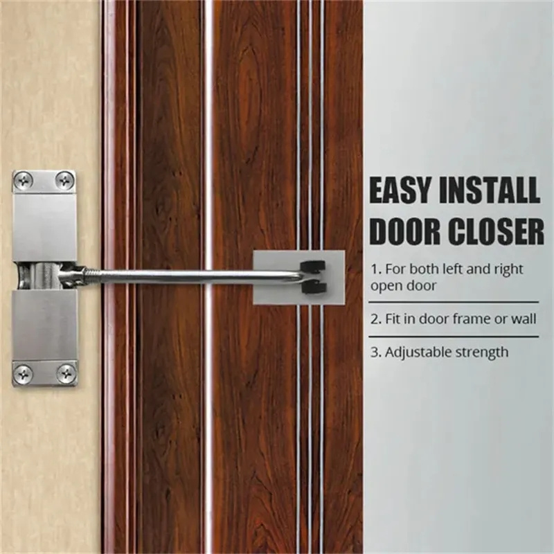Automatisk dörr närmare justerbar styrka fjäderdörr närmare gångjärn brandklassad dörrkanal rostfritt stål ytstängning