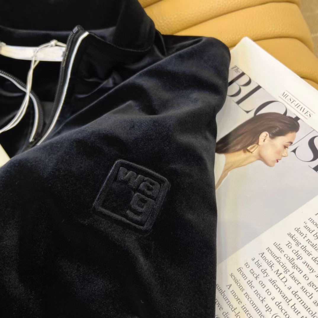 WA NG 여자의 두 피스 세트 바지 캐주얼 정장 디자이너 재킷 캡슐 컬렉션 패션 긴 슬리브 재킷 팬츠 세트