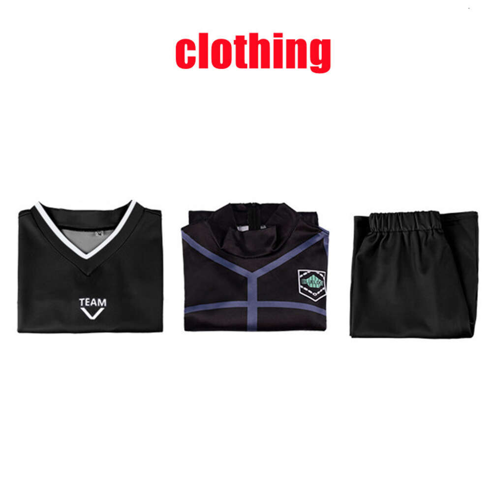 Anime Blue Lock Reo Mikage Costume Cosplay Maglia nera Tuta da calcio Tuta Halloween Christmas Party Clothescosplay